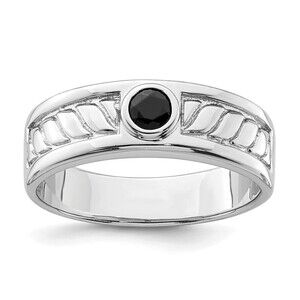 925 Sterling Silver Genuine Fine Jewelry Rhodium-plated Men's  Onyx Ring